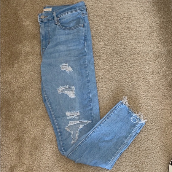 Levi's Denim - Levi High Rise Super Skin Light Ripped Jeans